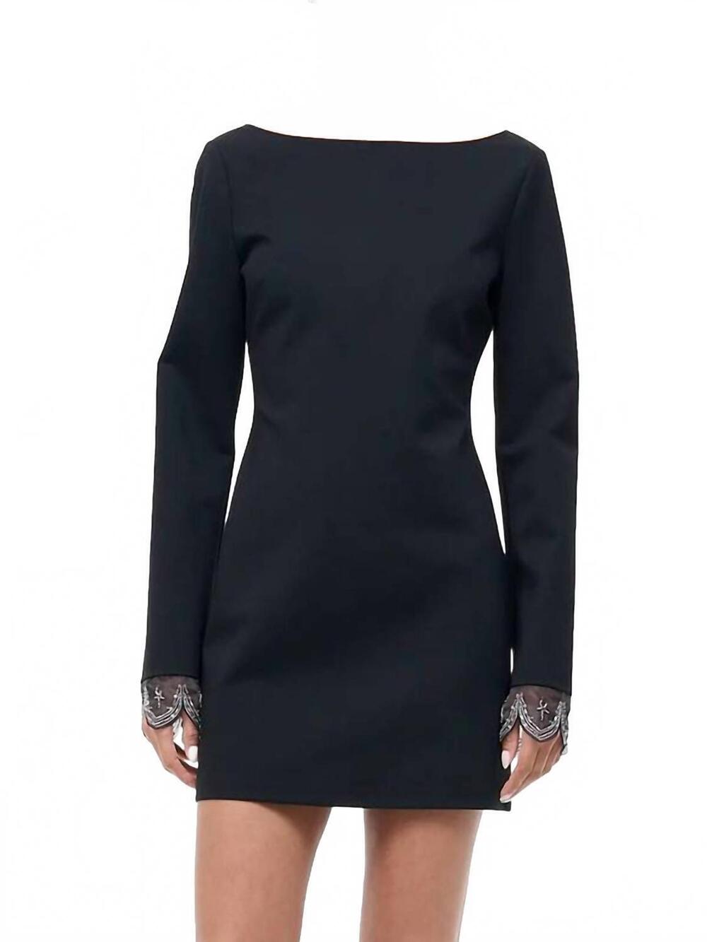 NEW STAUD hunter beaded cuff mini dress in black